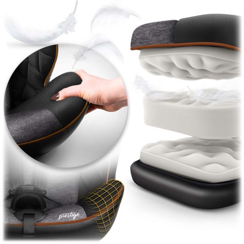 Fotelik samochodowy Nukido Prestige Line czarno-szary 0-36 kg ISOFIX