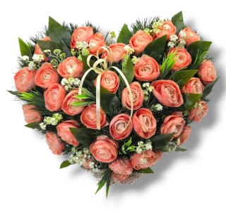 STROIK DUŻE SERCE XL NA CMENTARZ GRÓB KOMPOZYCJA KWIATOWA Z OBCIĄŻENIEM