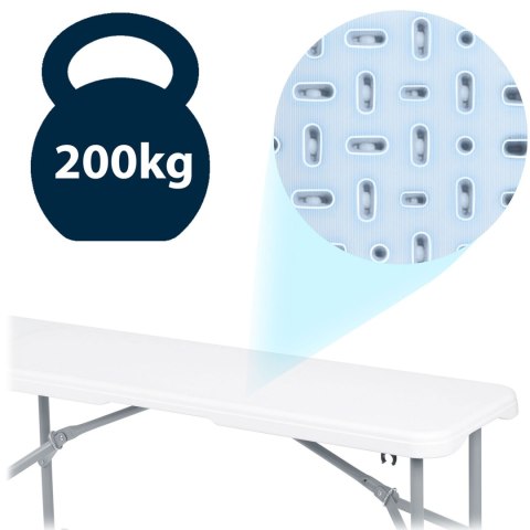 Ławka ogrodowa składana 180 cm Plonos biała