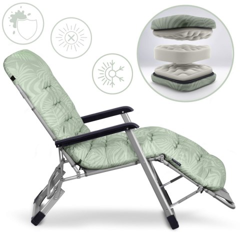 Leżak ogrodowy składany z poduszką Sofotel ChillWell jasno zielony