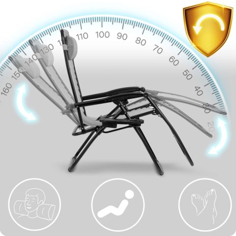 Leżak ogrodowy składany z poduszką Sofotel ChillWell szary