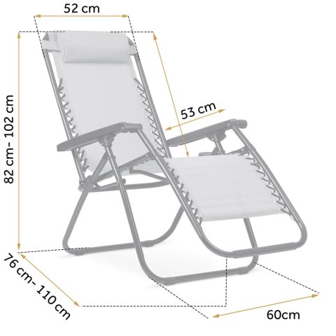Leżak ogrodowy składany z poduszką Sofotel ChillWell zestaw 2 szt szary