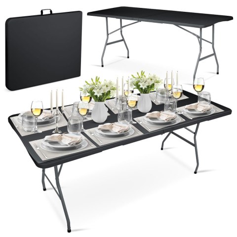 Stół ogrodowy składany 180 cm Plonos czarny