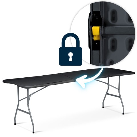 Stół ogrodowy składany 244 cm Plonos czarny