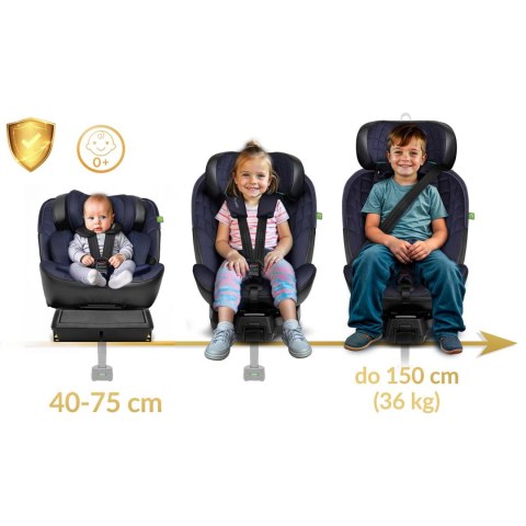 Fotelik samochodowy Nukido Aero Line czarno-granatowy 0-36 kg ISOFIX