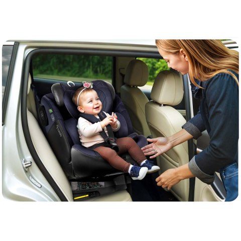 Fotelik samochodowy Nukido Aero Line czarno-granatowy 0-36 kg ISOFIX