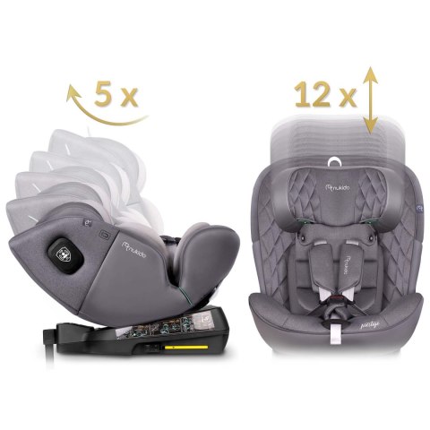 Fotelik samochodowy Nukido Prestige Line szary 0-36 kg ISOFIX