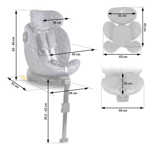 Fotelik samochodowy Nukido Prestige Line szary 0-36 kg ISOFIX