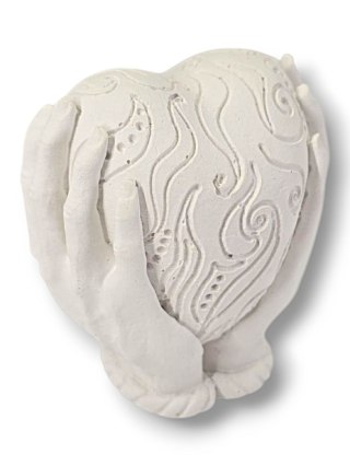 GIPSOWA FIGURKA SERCE W DŁONIACH DO MALOWANIA FARBKAMI NA ZAJĘCIA PLASTYCZNE DLA DZIECI