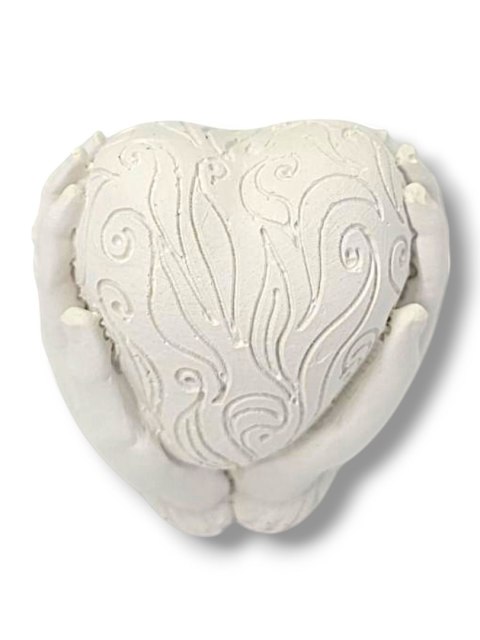 GIPSOWA FIGURKA SERCE W DŁONIACH DO MALOWANIA FARBKAMI NA ZAJĘCIA PLASTYCZNE DLA DZIECI