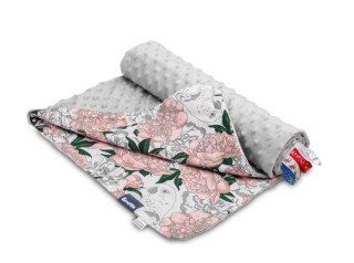 LEKKI KOCYK MINKY 75 x 100 SZARY KWIATY