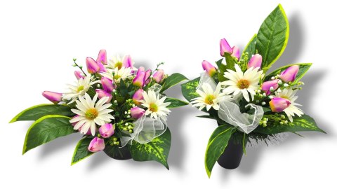 WIOSENNY STROIK KOMPOZYCJA KWIATOWA MISA Z OBCIĄŻENIEM TULIPANY