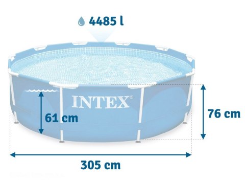 Basen ogrodowy stelażowy 305 x 76 cm 9w1 INTEX 28202