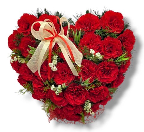 DUŻE SERCE XL STROIK NA CMENTARZ GRÓB NAGROBNA KOMPOZYCJA KWIATOWA