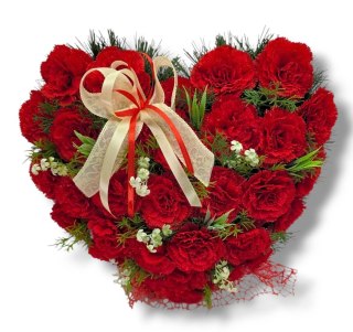 DUŻE SERCE XL STROIK NA CMENTARZ GRÓB NAGROBNA KOMPOZYCJA KWIATOWA