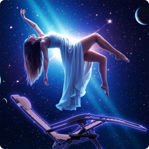 Leżak ogrodowy składany z poduszką Sofotel ChillWell beżowy