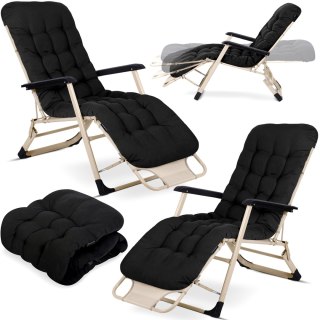 Leżak ogrodowy składany z poduszką Sofotel ChillWell zestaw 2 szt czarny