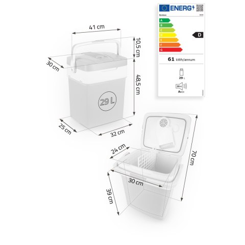 Lodówka turystyczna Berdsen Icemax 29 litry tryb ECO - niebieska