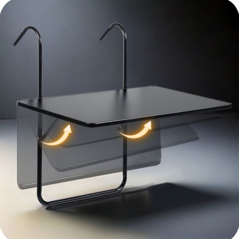 Wytrzymały stolik balkonowy 60x43cm składany Sofotel SO-982 czarny