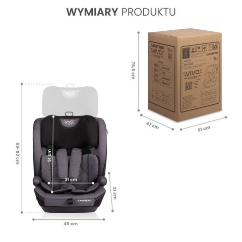 FOTELIK VIVO I-SIZE GRAPHITE (76-150)