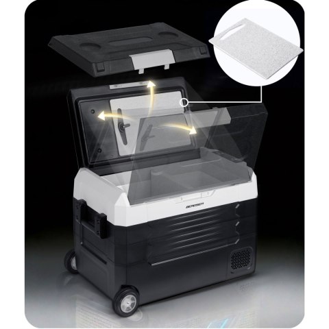 Lodówka kompresorowa turystyczna Icemax 400 Berdsen 40 litry - czarno-szara