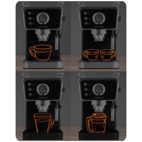 Ekspres do kawy kolbowy 20 bar Berdsen BD-77 czarny