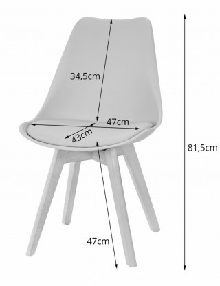 Zestaw stół prostokątny 120x80 Artisan nogi czarne + 4 krzesła MARK czarne nogi naturalne