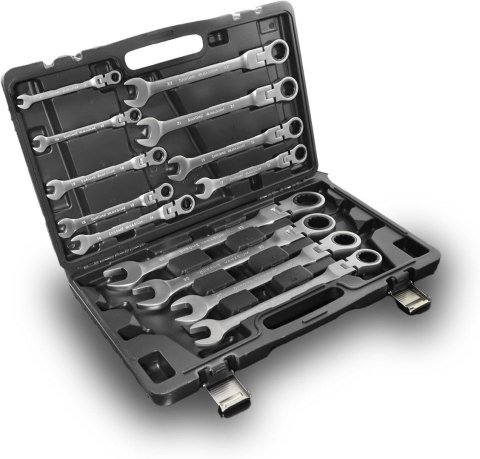 Klucze płasko-oczkowe z grzechotką 13 elementów