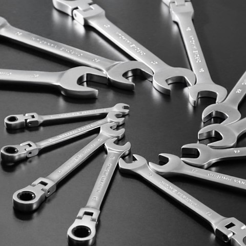 Klucze płasko-oczkowe z grzechotką 13 elementów