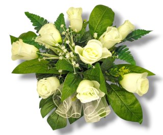 STROIK NA CMENTARZ KWIATY NA GRÓB POMNIK MISA Z OBCIĄŻENIEM RÓŻE