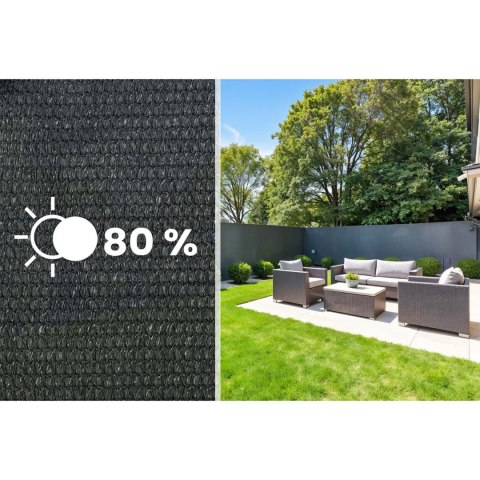 Siatka cieniująca 1,2x25m 110g/m2 + 50 zacisków szara