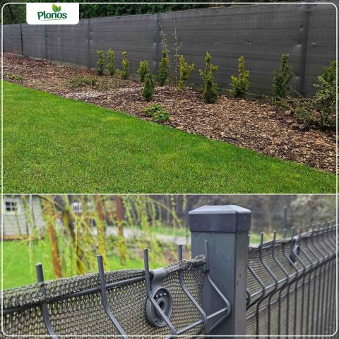 Siatka cieniująca 1,2x25m 110g/m2 + 50 zacisków szara