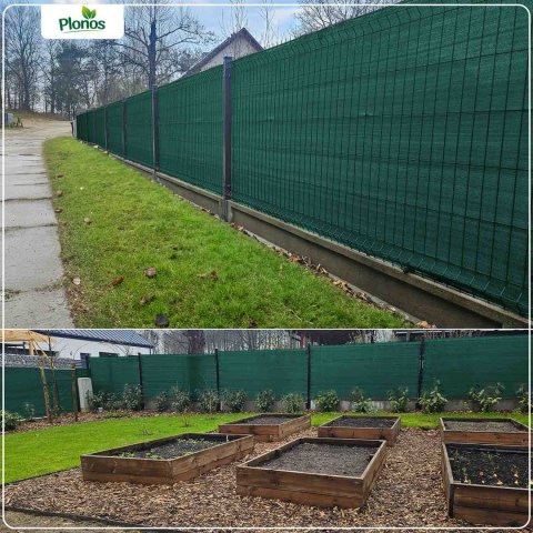 Siatka cieniująca 1,2x50m 110g/m2 + 50 zacisków zielona
