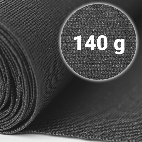 Siatka cieniująca 1,2x50m 140g/m2 + 50 zacisków szara