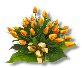 WIOSENNY STROIK NA CMENTARZ KWIATY NA GRÓB POMNIK Z OBCIĄŻENIEM TULIPANY