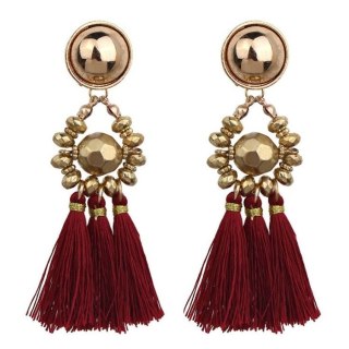 Kolczyki chwosty bordowe K902BOR