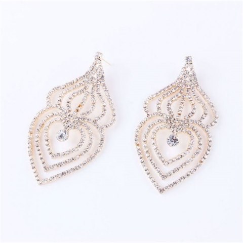 Kolczyki wiszące kryształki złote K979Z