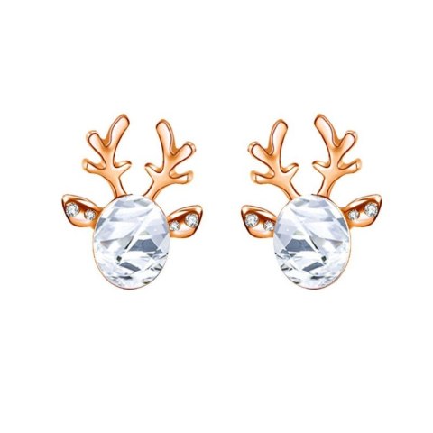 Kolczyki wiszące święta renifery kryształek K953Z
