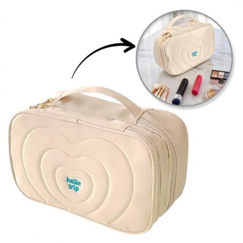 Kosmetyczka damska pikowana kuferek z rączką 24 x 10,5 x 15 cm KS132K