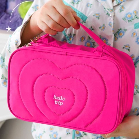 Kosmetyczka damska pikowana kuferek z rączką 24 x 10,5 x 15 cm KS132R