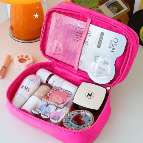 Kosmetyczka damska pikowana kuferek z rączką 24 x 10,5 x 15 cm KS132R