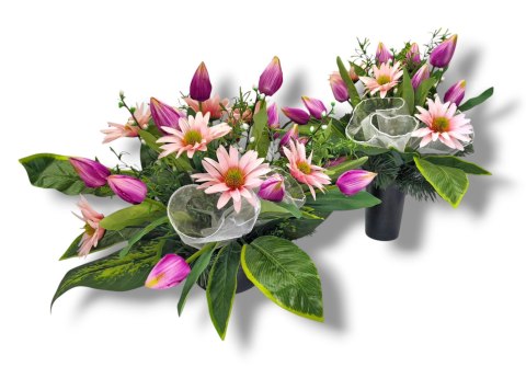 BUKIET WKŁAD DO WAZONU KWIATY NA CMENTARZ GRÓB POMNIK TULIPANY