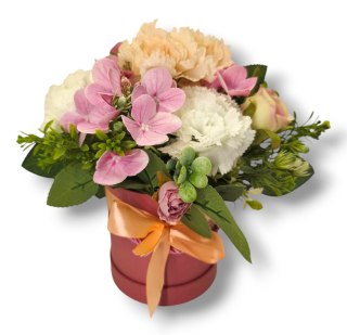 FLOWERBOX SZTUCZNE KWIATY W PUDEŁKU NA DZIEŃ MATKI URODZINY IMIENINY