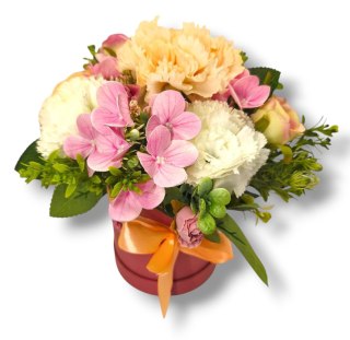 FLOWERBOX SZTUCZNE KWIATY W PUDEŁKU NA DZIEŃ MATKI URODZINY IMIENINY