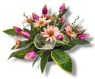 WIOSENNY STROIK NA CMENTARZ KWIATY NA GRÓB POMNIK MISA Z OBCIĄŻENIEM TULIPANY