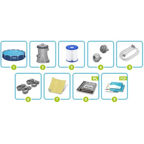 Basen ogrodowy stelażowy 366 x 76 cm 7w1 Bestway 56681