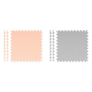 Duża mata piankowa puzzle Ricokids 180x180cm 9 szt szaro-brzoskwiniowa