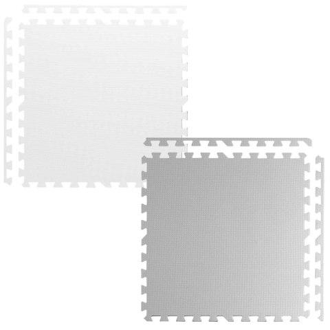 Duża mata piankowa puzzle biało-szara Ricokids 180x180cm 9szt