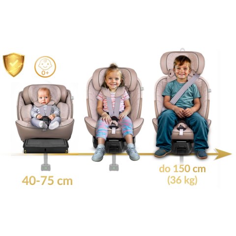 Fotelik samochodowy Nukido Aero Line beżowy 0-36 kg ISOFIX