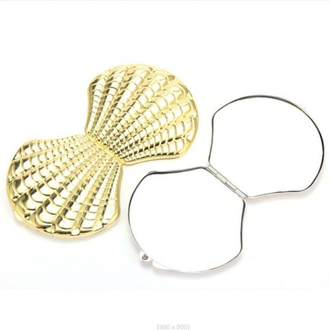 Lusterko kosmetyczne metalowe, otwierane, powiększające do torebki L20